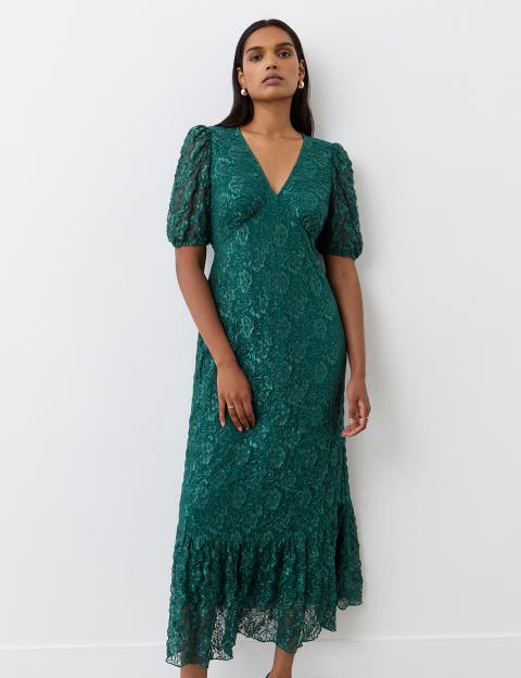 Loretta Short Sleeve Lace Midi Dress