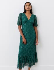Finery London Loretta Short Sleeve Lace Midi Dress