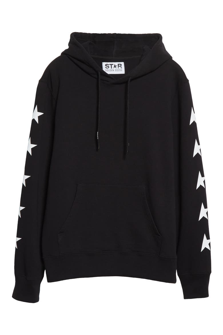 Men's Star Cotton Graphic Hoodie, Alternate, color, BLACK/ WHITE