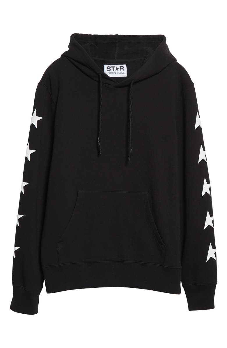 Golden Goose Men's Star Cotton Graphic Hoodie, Alternate, color, Black/ White
