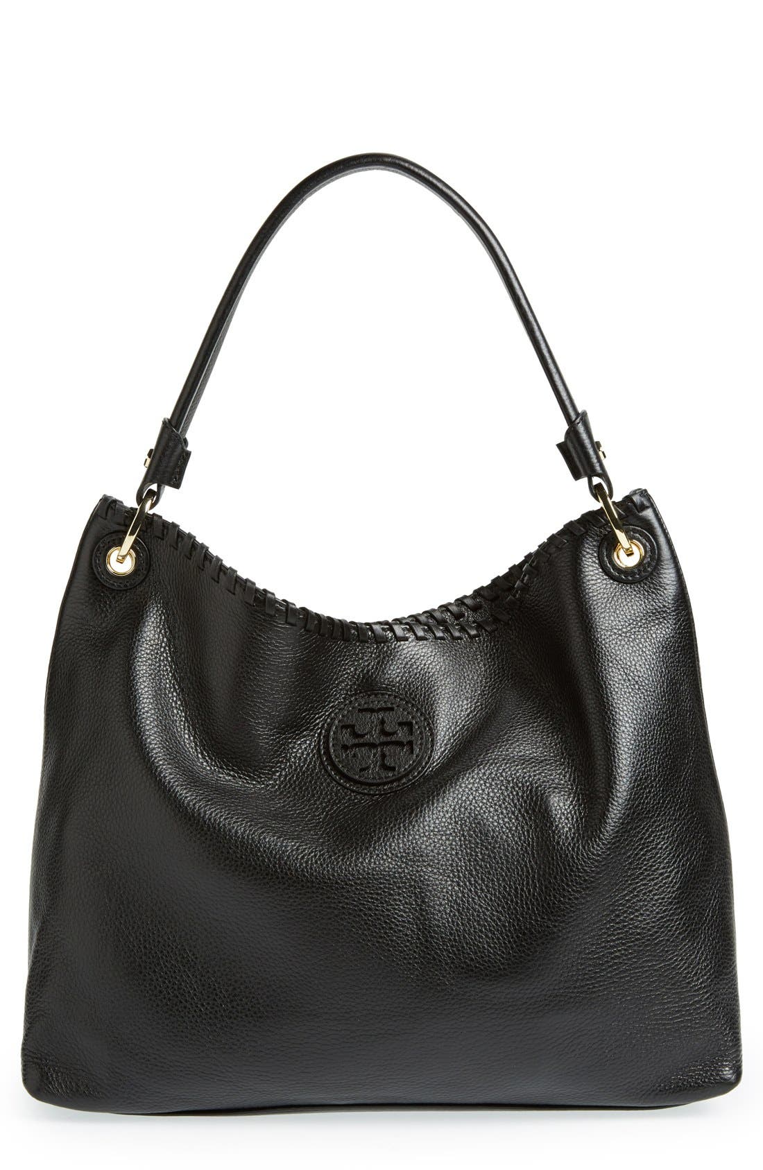 Tory Burch 'Marion' Leather Hobo, Main, color, 