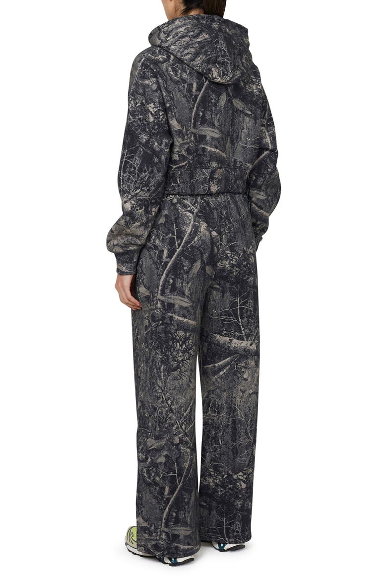 Woodland Blackout Camo Crop Zip Hoodie, Alternate, color, Camo