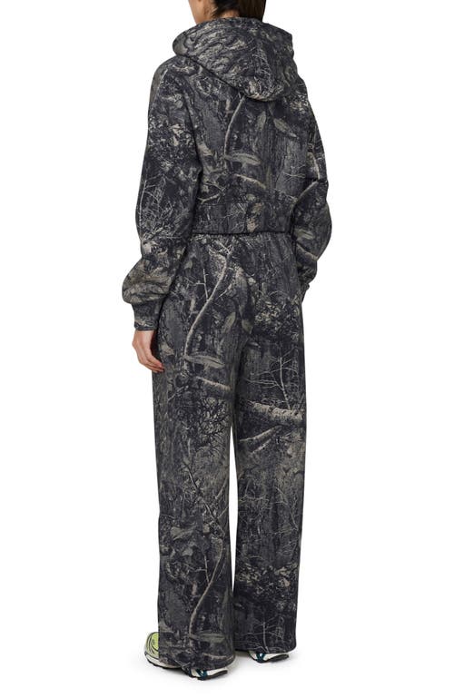 Good For Nothing Woodland Blackout Camo Crop Zip Hoodie In Multi