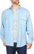 TailorByrd Long Sleeve Melange Solid Button Front Shirt