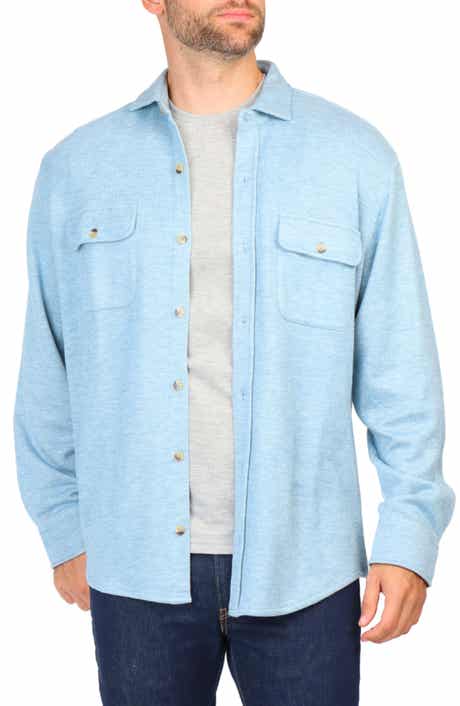 TailorByrd Long Sleeve Melange Solid Button Front Shirt