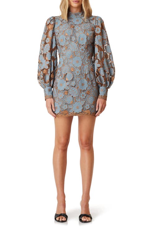 Jasmine Floral Embroidered Lace Long Sleeve Minidress