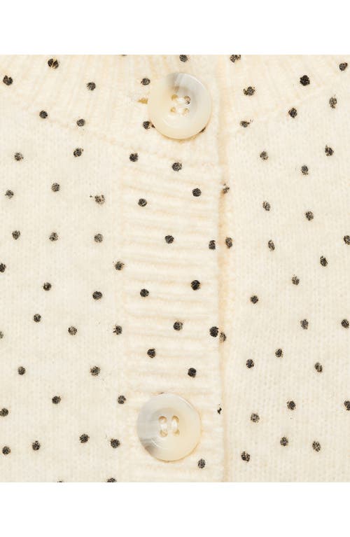 Shop Mango Polk Dot Print Cardigan In Ecru