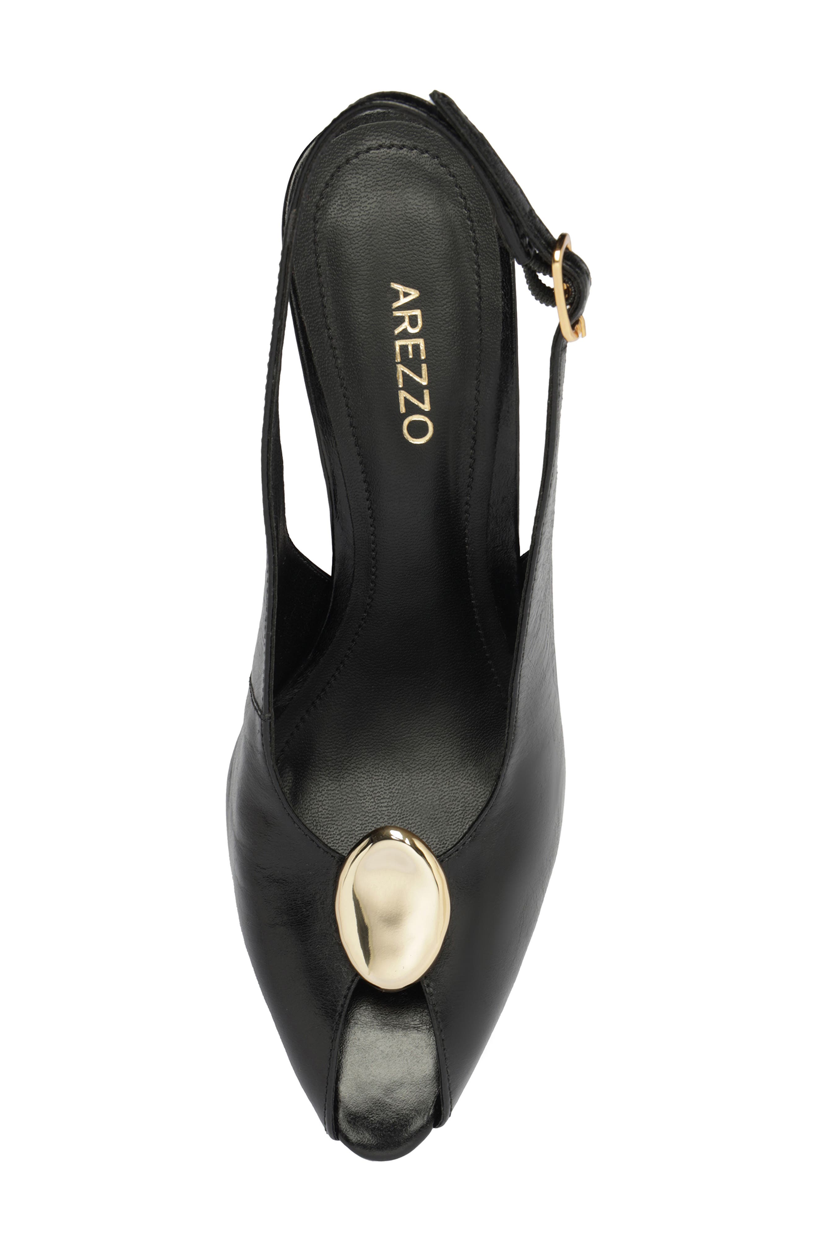 Arezzo Olivia Slingback Peep Toe Pump, Alternate, color, Black