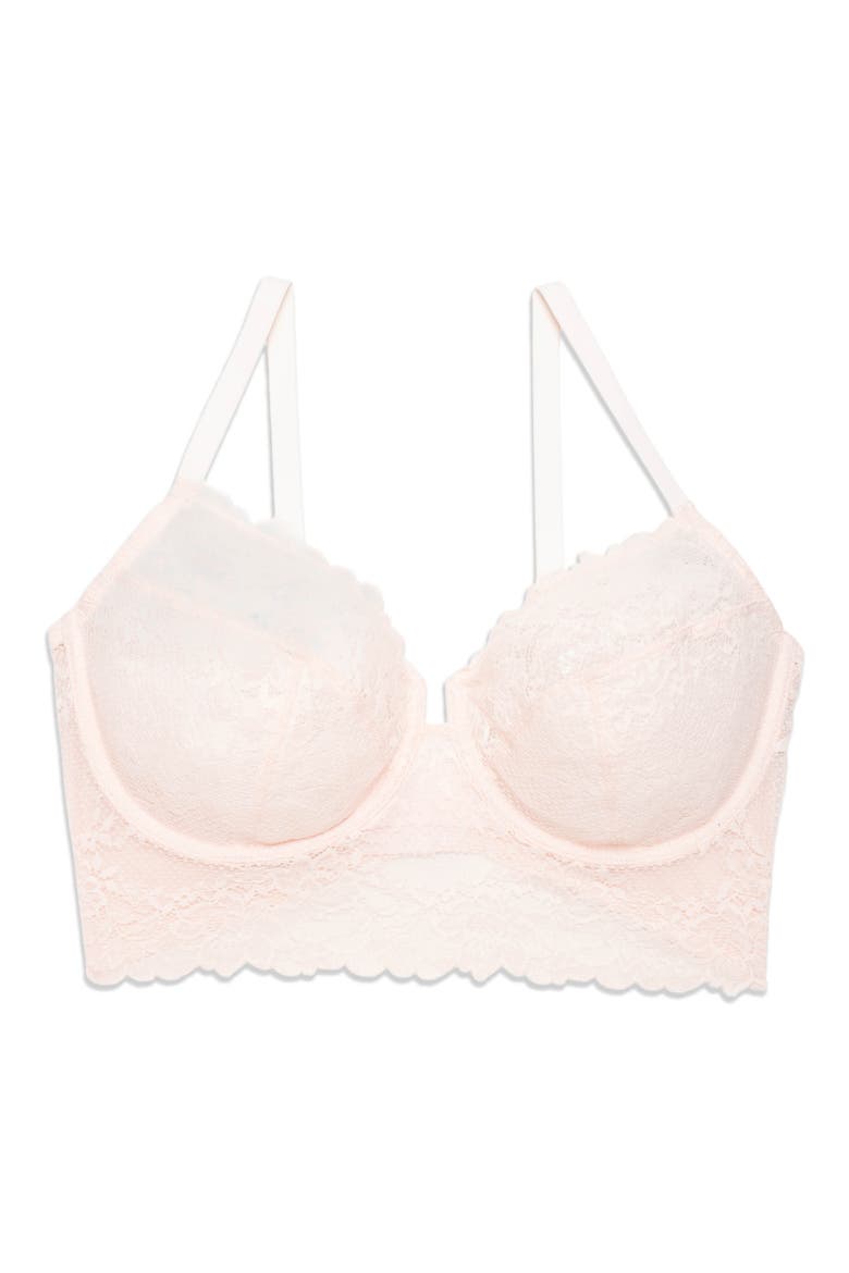 Heavenly Full Coverage Longline Lace Underwire Bra, Alternate, color, WHISPER PINK