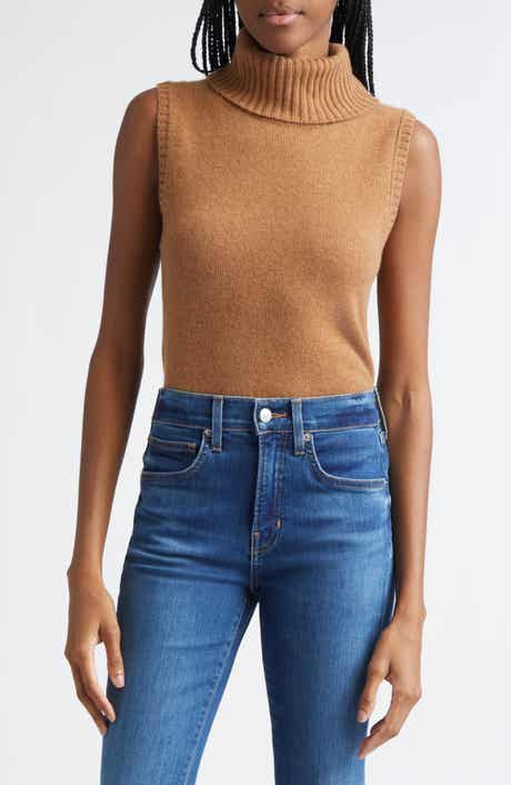 Veronica Beard Mazzy Sleeveless Cashmere Turtleneck Sweater