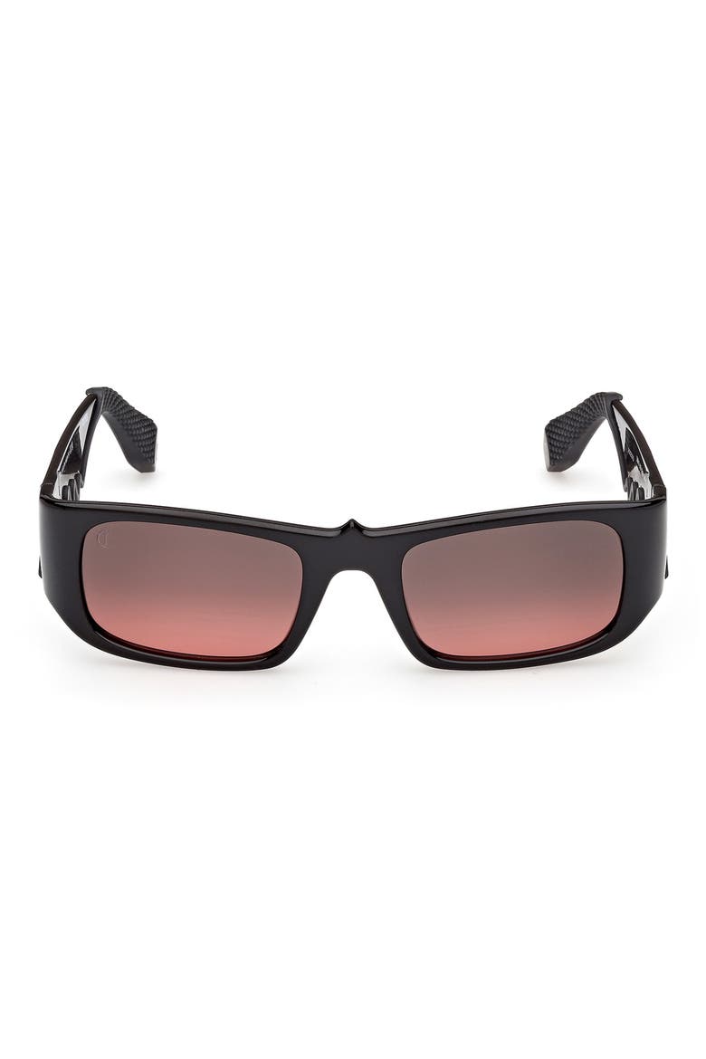 53mm Loubishark Rectangular Sunglasses, Main, color, BLACK FRAME WITH ZEISS LENS IN EXCLUSIVE RED GRADIENT