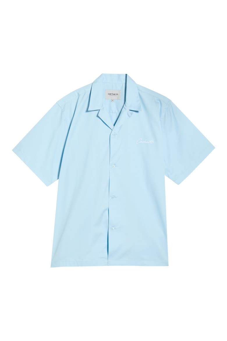 Delray Cotton & Lyocell Camp Shirt, Alternate, color, ICARIA / WHITE