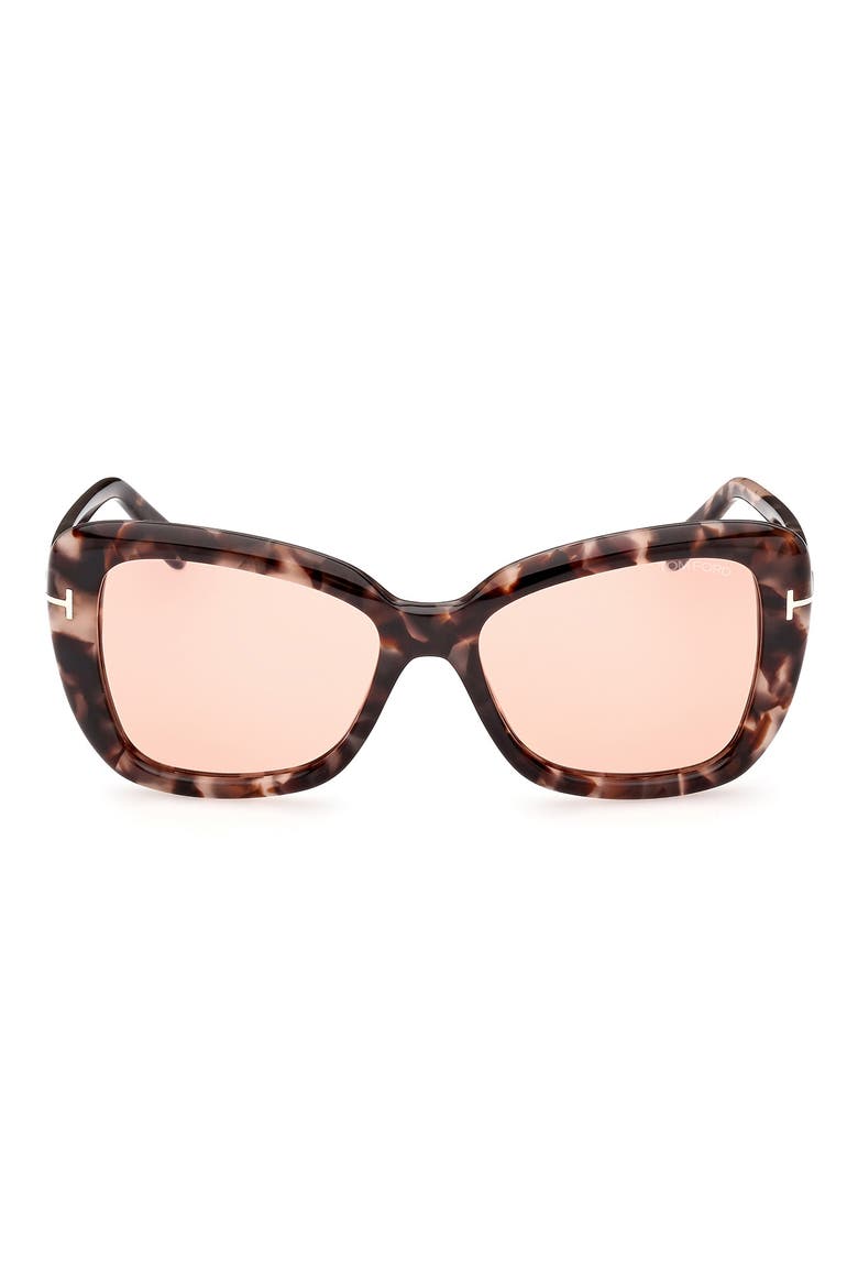 55mm Butterfly Sunglasses, Main, color, COLORED HAVANA / VIOLET