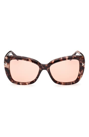 Tom Ford 55mm Butterfly Sunglasses In Multi