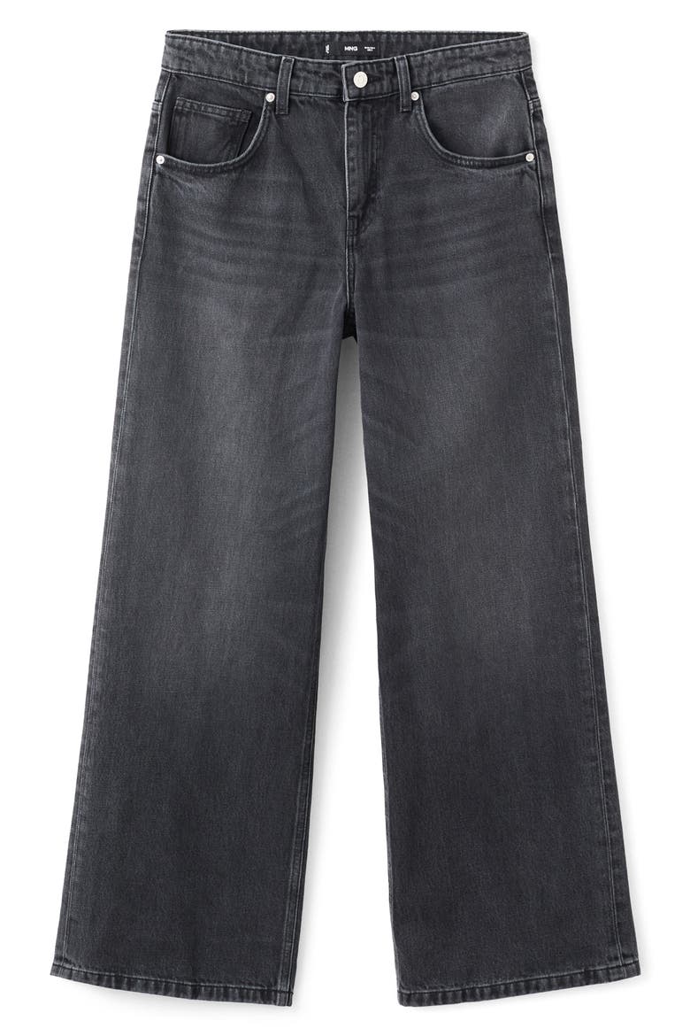 Low Rise Wide Leg Jeans, Main, color, BLACK DENIM