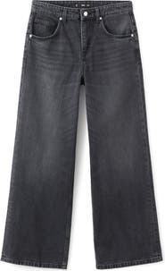 MANGO Low Rise Wide Leg Jeans