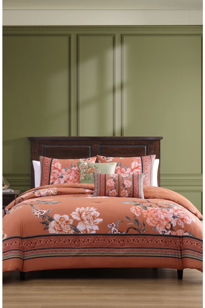 Rossana Floral Cotton Sateen 5-Piece Comforter Set video
