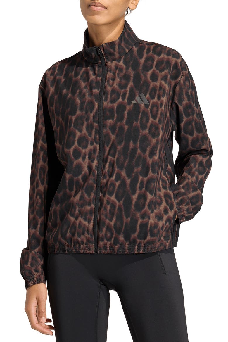 3-Stripes All-Over Print Jacket, Main, color, EARTH STRATA/ BLACK