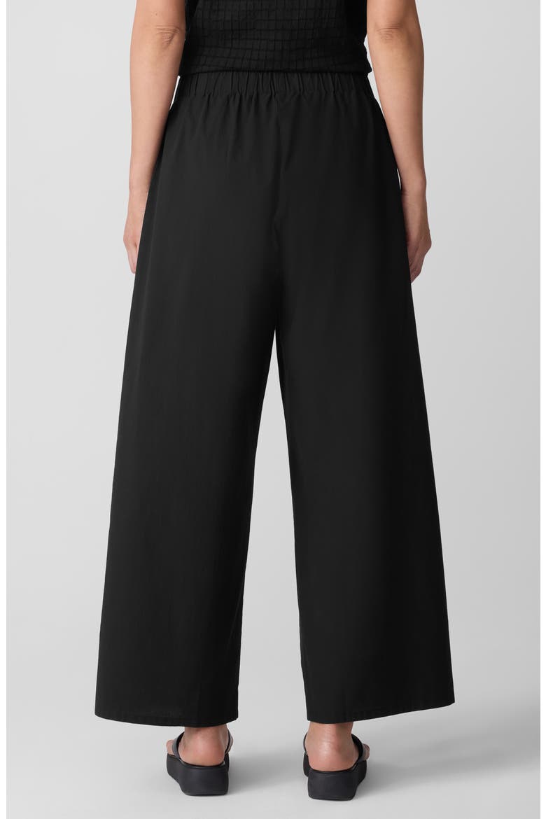 Organic Cotton Ankle Wide Leg Pants, Alternate, color, BLACK