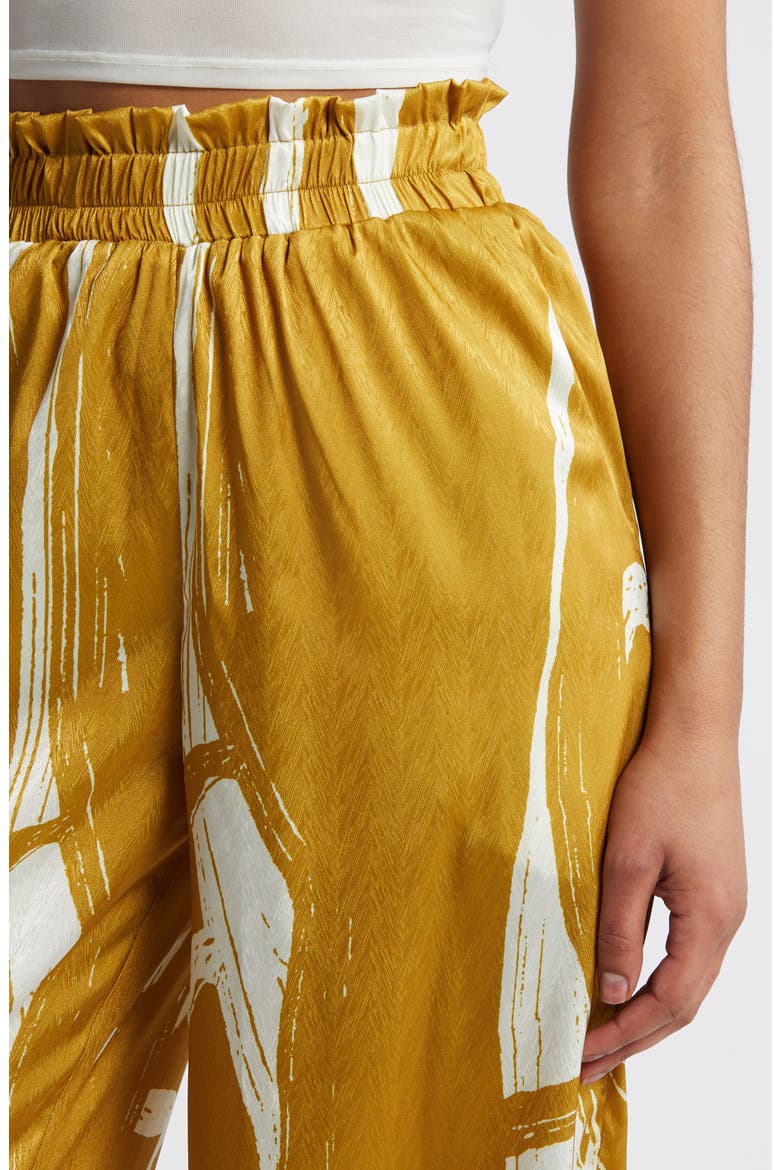 Leer Suto Palazzo Pants, Alternate, color, GOLD
