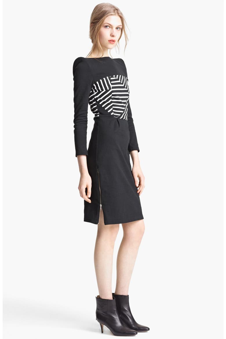 Atari Stripe Print Dress, Main, color, BLACK/ WHITE