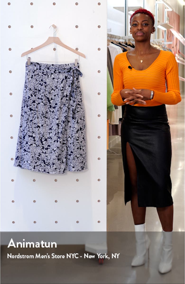 Faux Wrap Midi Skirt, sales video thumbnail