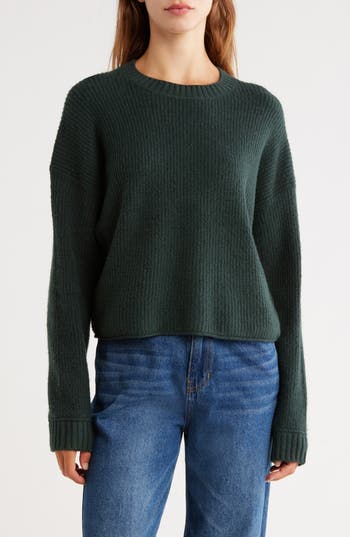 Abound Cozy Crew Pullover Sweater In Green