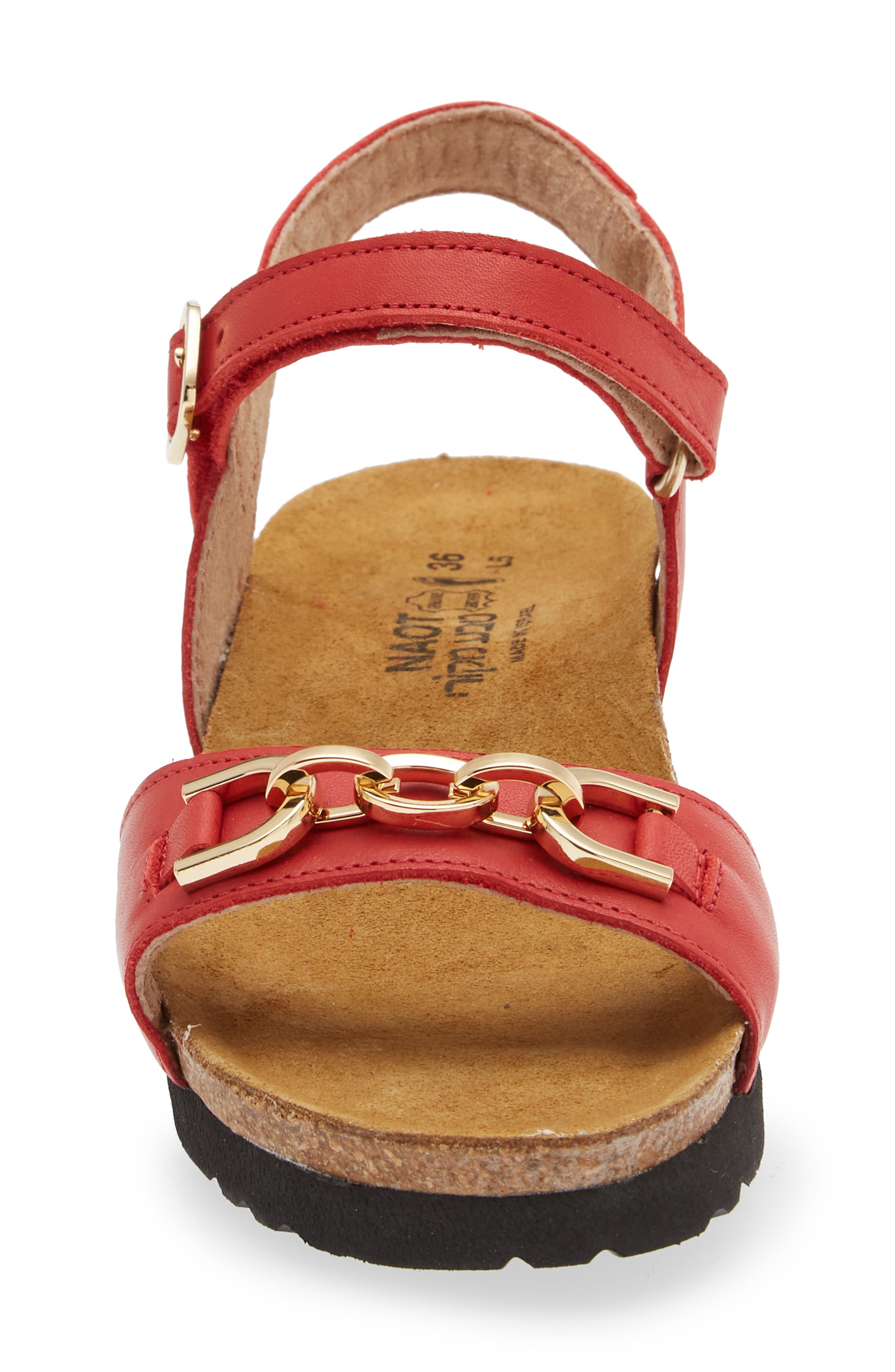 Aubrey Wedge Sandal, Alternate, color, KISS RED LEATHER