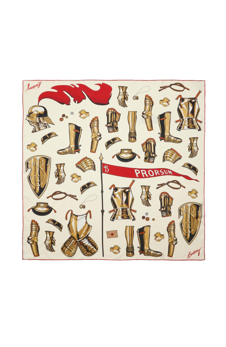 Burberry Knight Armour  Silk Scarf, Main, color, Cotton