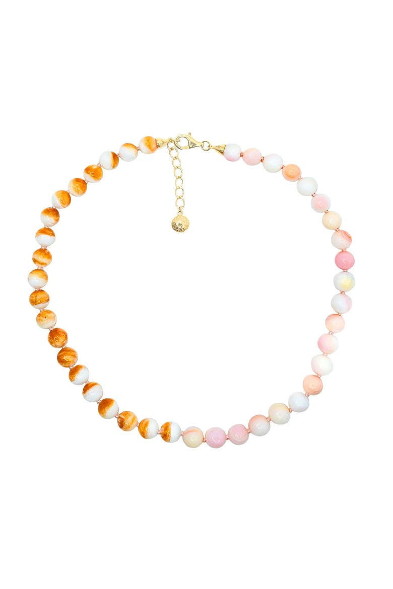 Shell Collar Necklace, Main, color, Pink Orange Multi