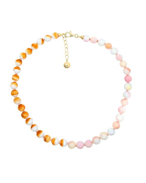 FRY POWERS Shell Collar Necklace in Pink Orange Multi at Nordstrom