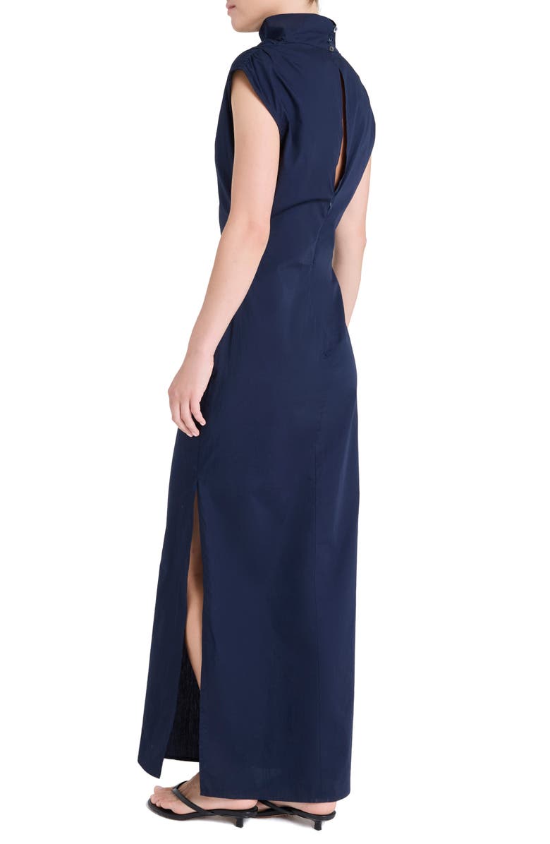 TWP Gathered Mock Neck Maxi Dress, Alternate, color, Midnight