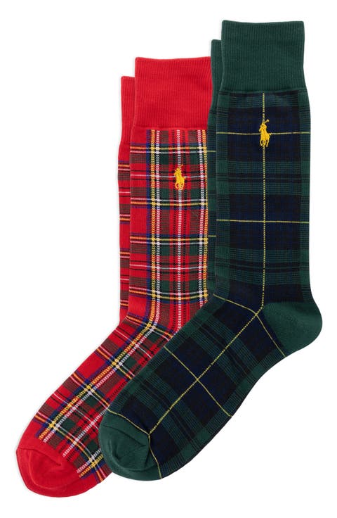 2-Pack Plaid Dress Socks