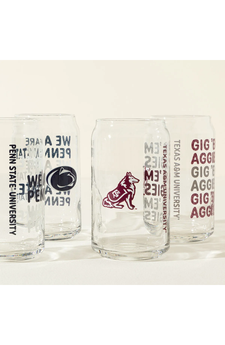 Uncommon Goods Show Your Spirit! College Can-Shaped Glass Set, Main, color, 