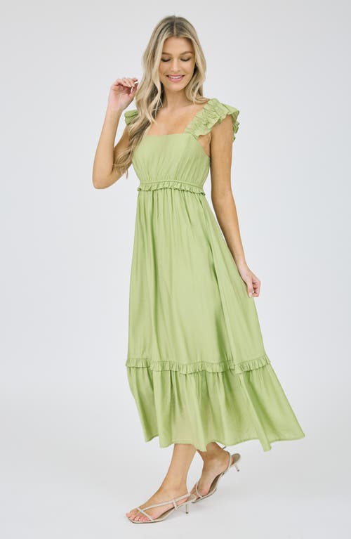 BLU PEPPER BLU PEPPER RUFFLE STRAP MIDI DRESS 
