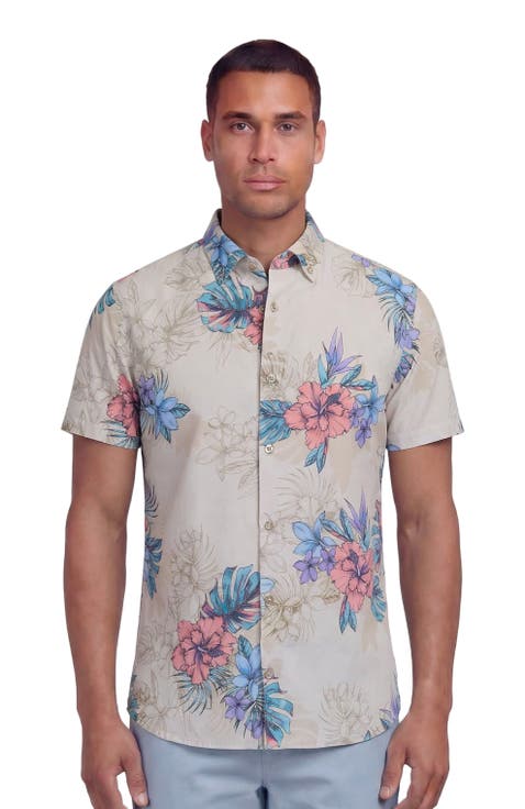 Exotic Floral Mens Knit Shirt
