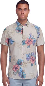 Lords of Harlech Exotic Floral Mens Knit Shirt