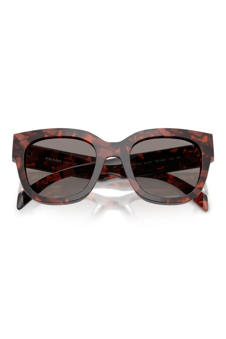 52mm Square Sunglasses, Alternate, color, AMARANTH TORTOISE / DARK GREY