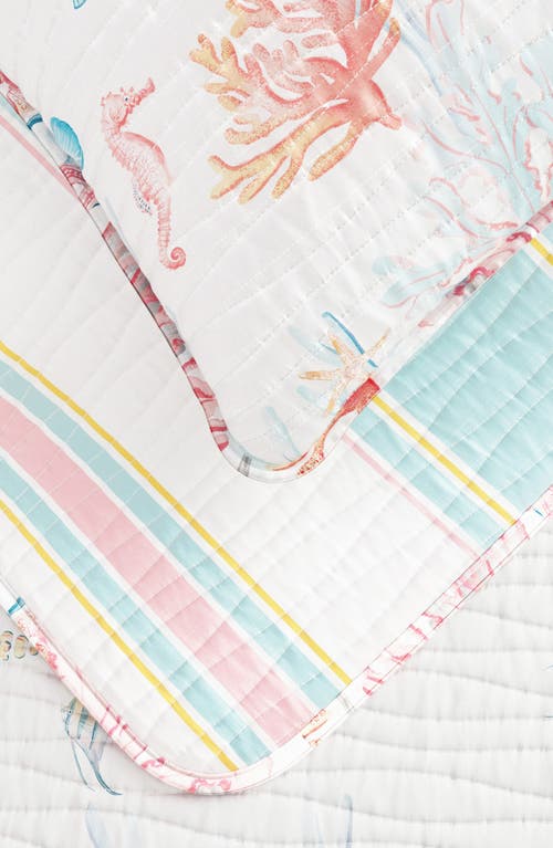 Woven & Weft Coastal Print Quilt & Shams Set In Coral Reef