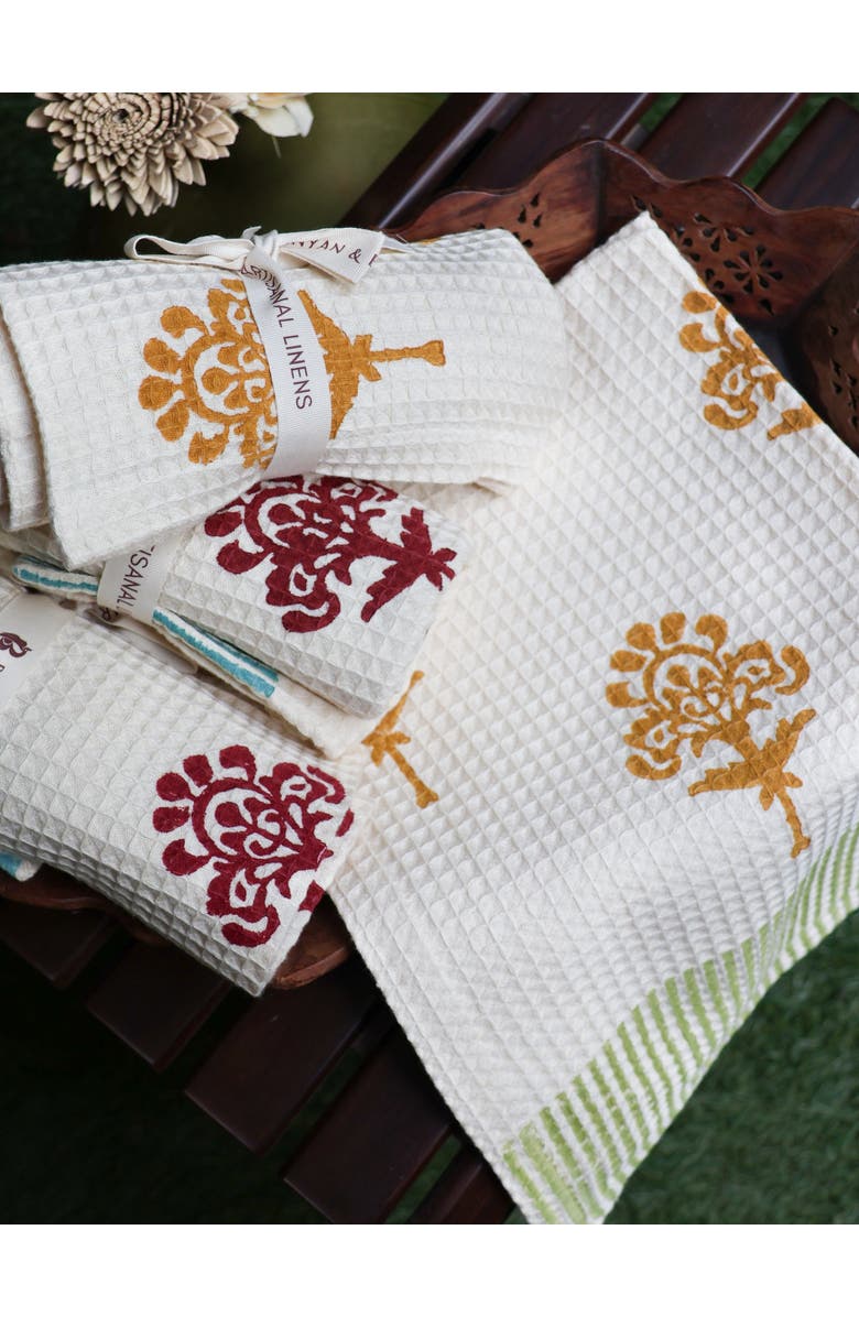 Banyan & Birch Harmony Cotton Waffle Kitchen Towels - Set of 2, Alternate, color, Multi-Color