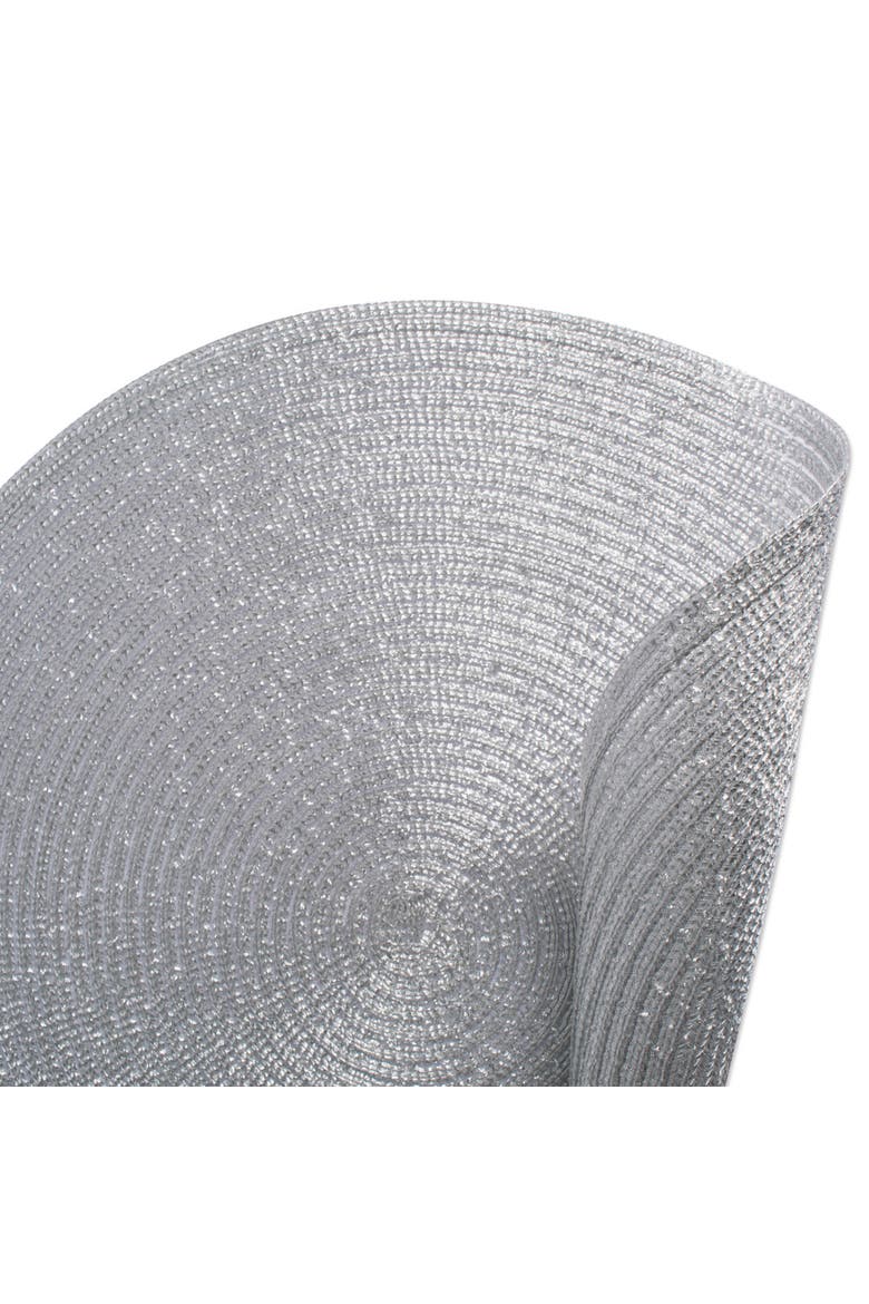 Metallic Round Woven Placemat Set/6, Alternate, color, Silver