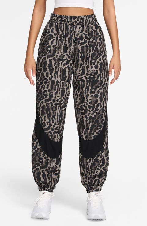 Leopard Print Nylon Sweatpants