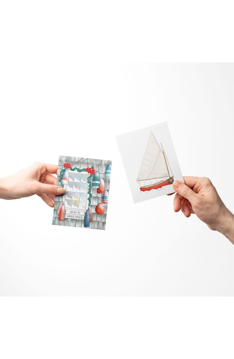 Ramus & Co Season's Greetings, Merry Christmas Nautical, Sailboat Winter/Holiday/Christmas Greeting Card Pack Sets, Alternate, color, Multi-Pack