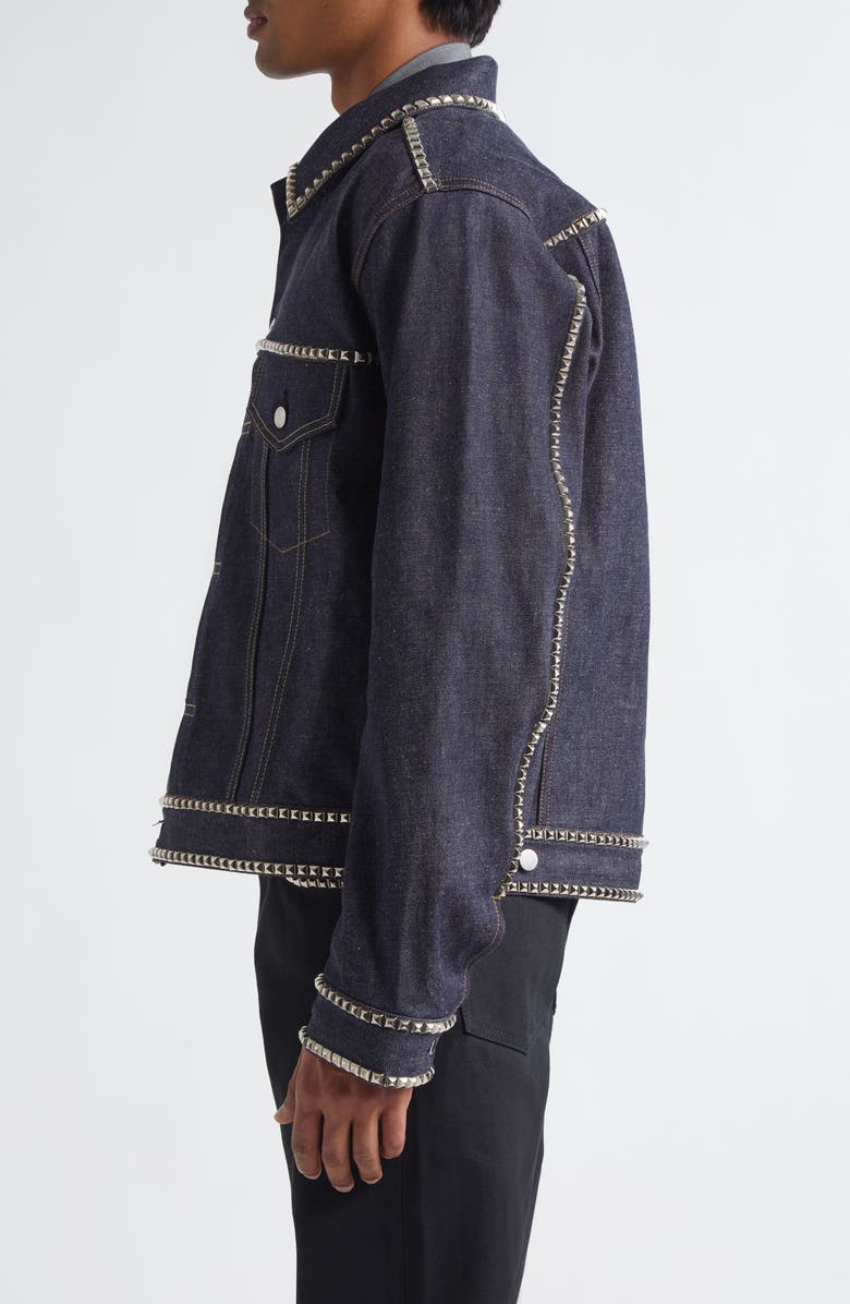 TAKAHIROMIYASHITA TheSoloist. Stud Embellished Denim Tracker Jacket, Alternate, color, Indigo