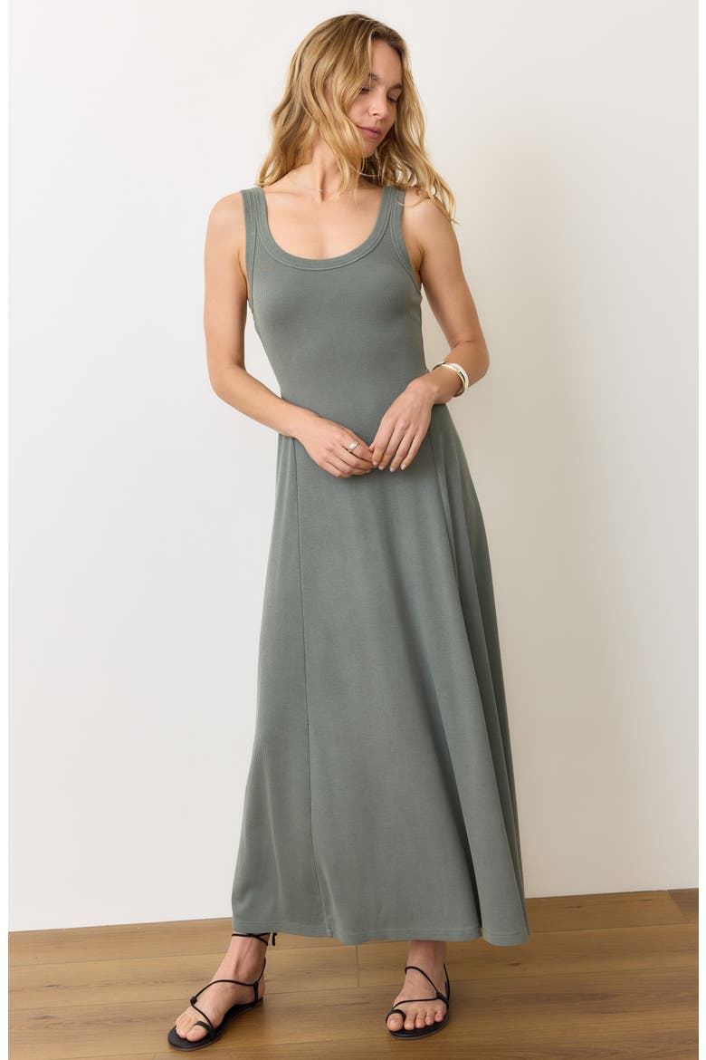 Lexi Sun-In Sleeveless Fit & Flare Rib Maxi Dress, Alternate, color, FERN