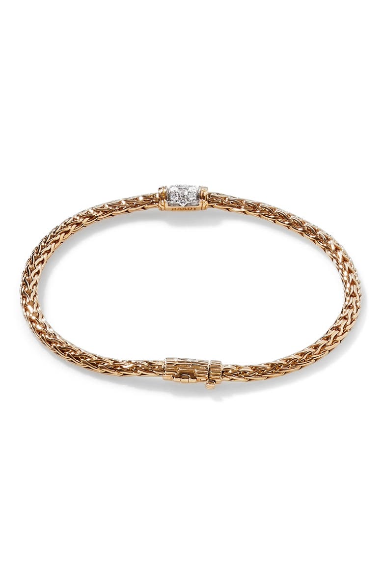 Classic Chain Bracelet with Diamonds, Alternate, color, GOLD