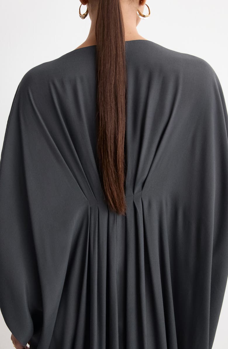 MANGO Drape Maxi Dress, Alternate, color, Charcoal