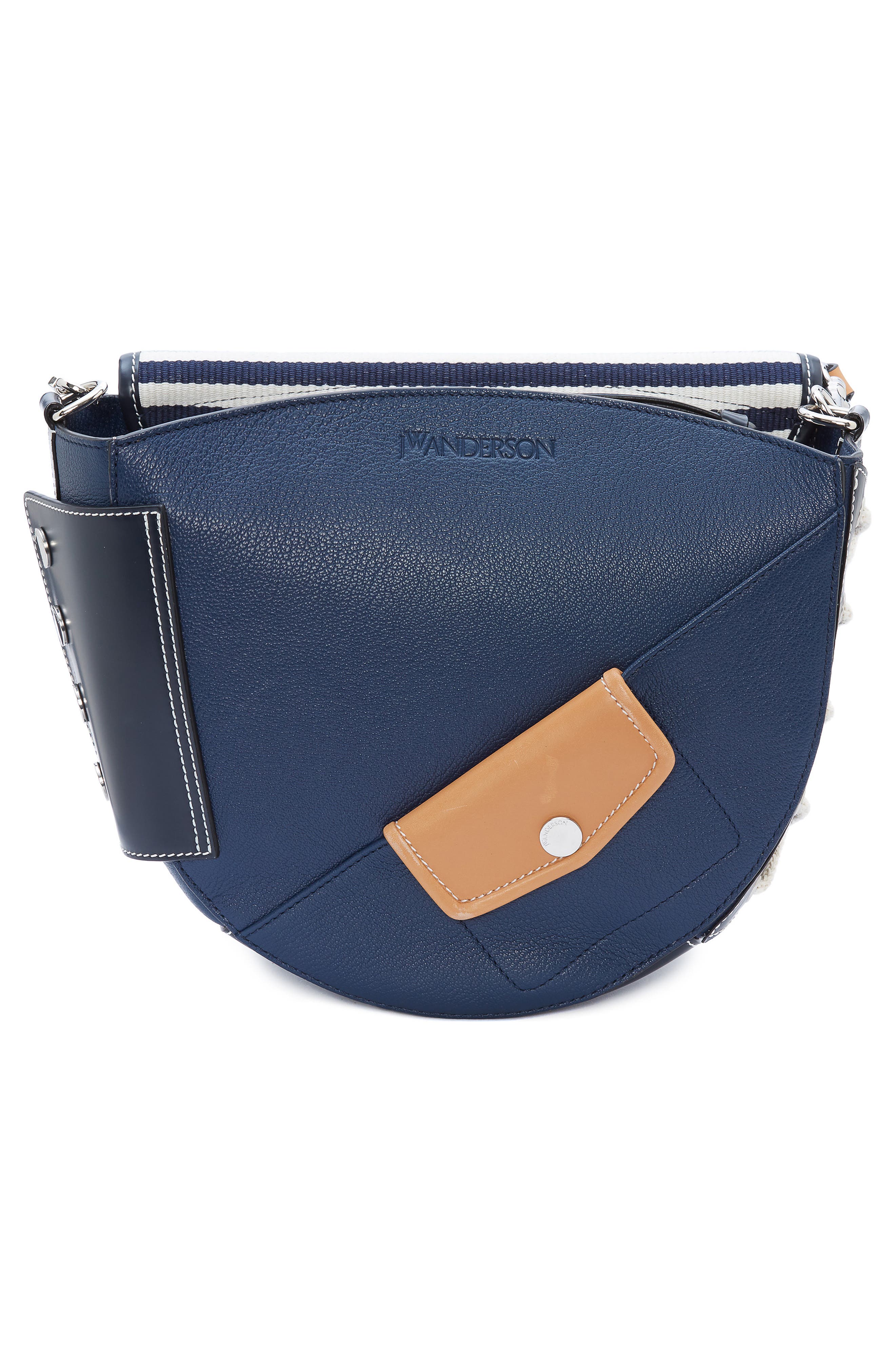 JW Anderson Small Bike Leather & Canvas Crossbody Bag, Alternate, color, 