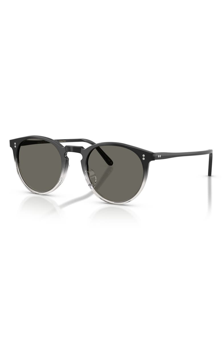 Oliver Peoples O'Malley 48mm Round Sunglasses, Alternate, color, Ink Gradient / Carbon Grey
