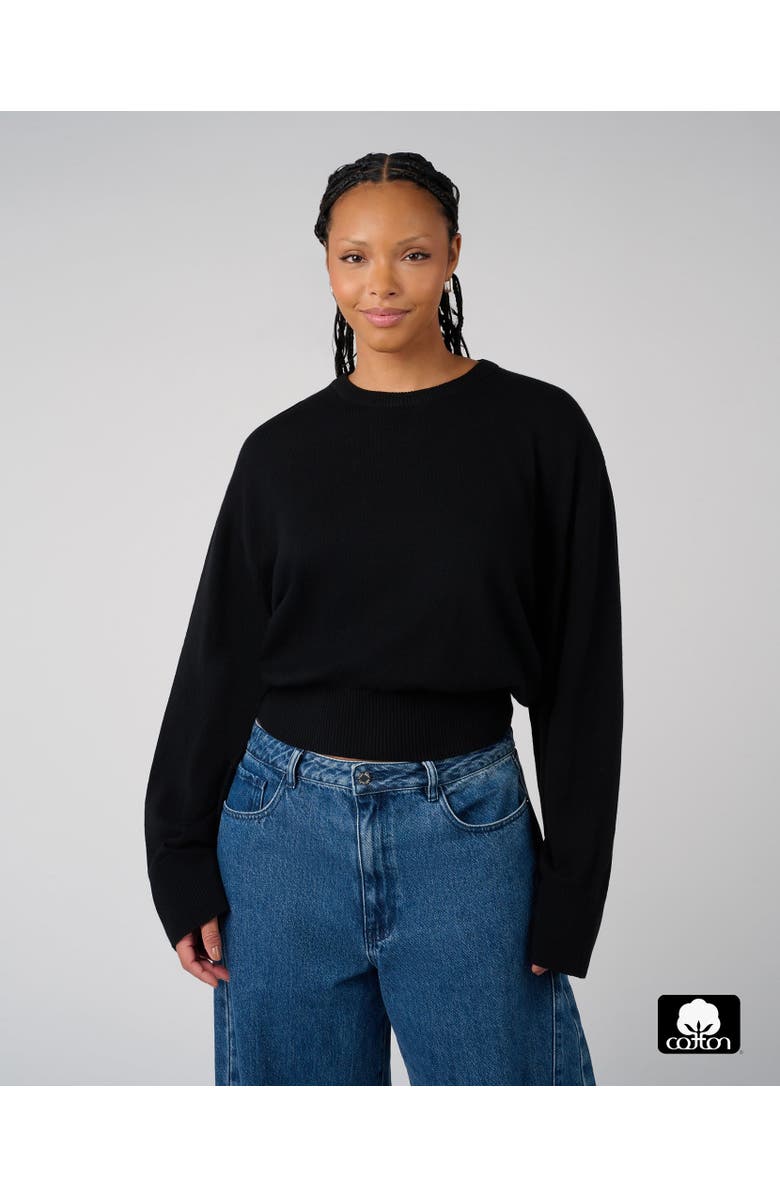 WeWoreWhat Bubble Crewneck Sweater, Alternate, color, Black